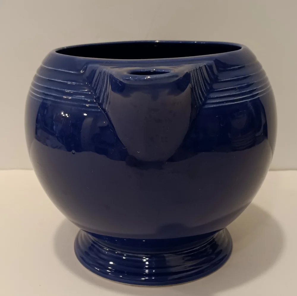 Fiestaware Vintage Homer Laughlin Round Pitcher/Tea Pot Cobalt Blue